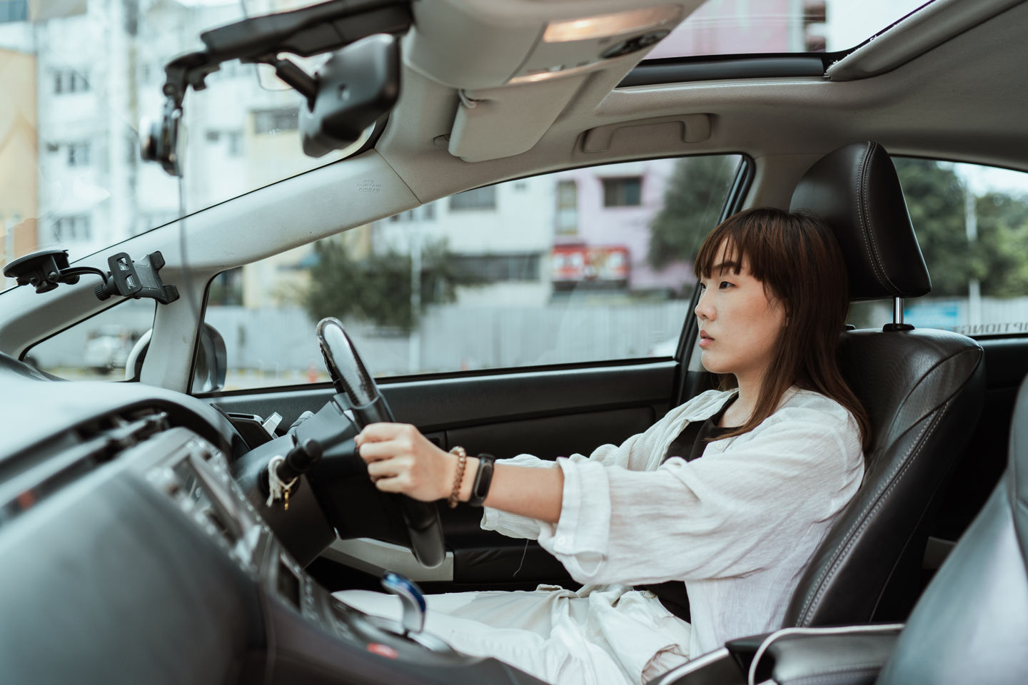 A woman driving
